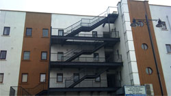 Steel Fire Escapes made in our factory in Longford from steel fabrication Ireland.